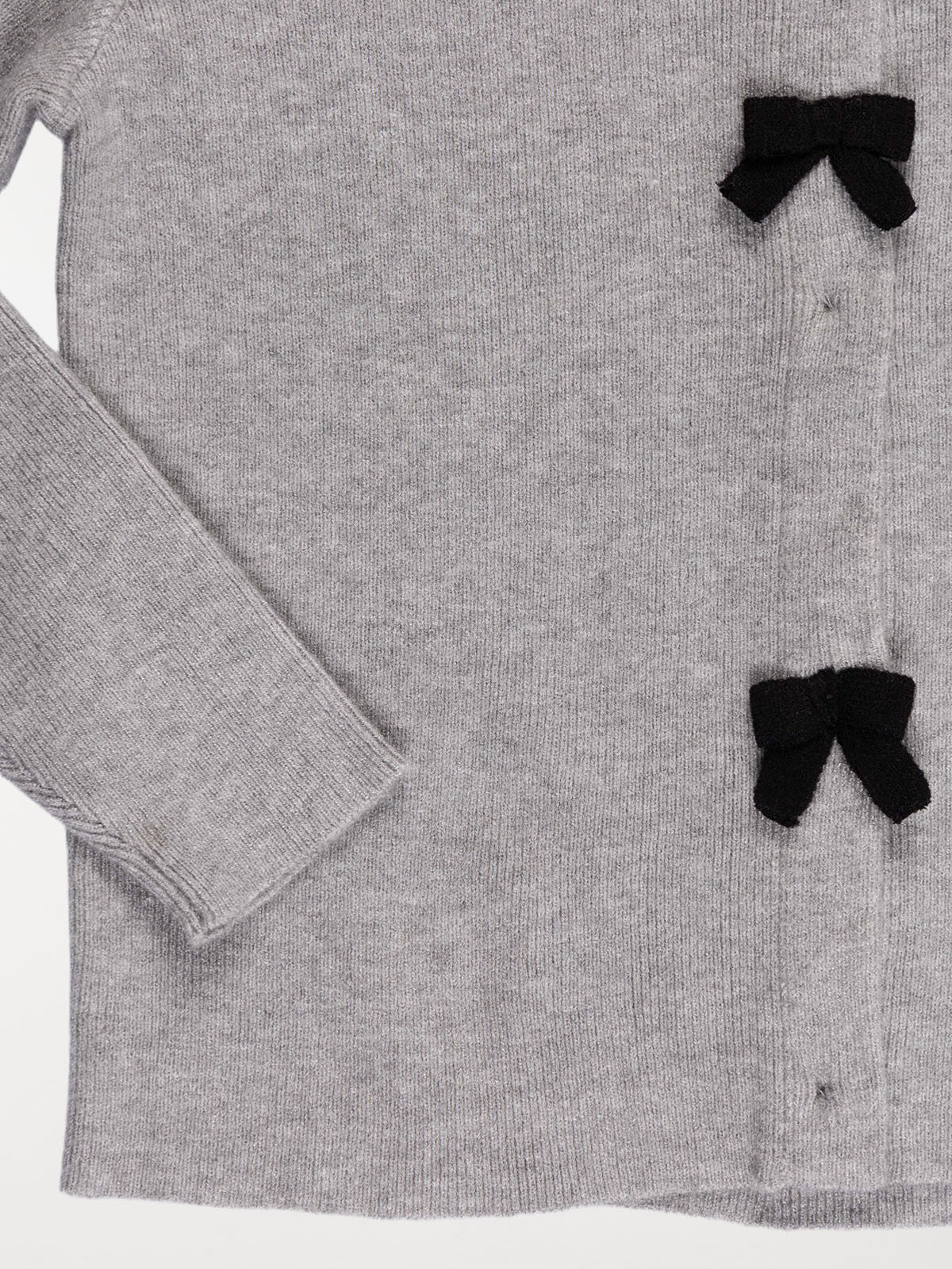 Gilet gris chiné noeuds fille (3-12A) Gilet gris chiné noeuds fille (3-12A)