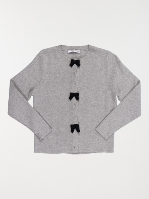 Gilet gris chiné noeuds...