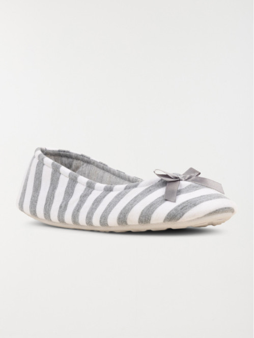 Pantoufle ballerine rayée femme (37-42) Pantoufle ballerine rayée femme (37-42)