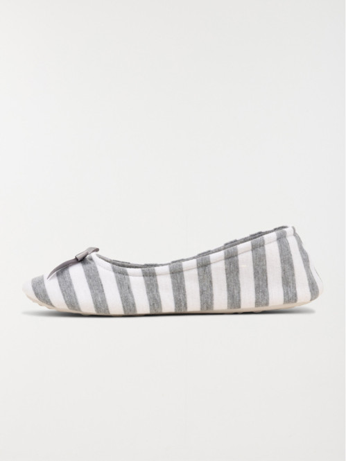 Pantoufle ballerine rayée femme (37-42) Pantoufle ballerine rayée femme (37-42)