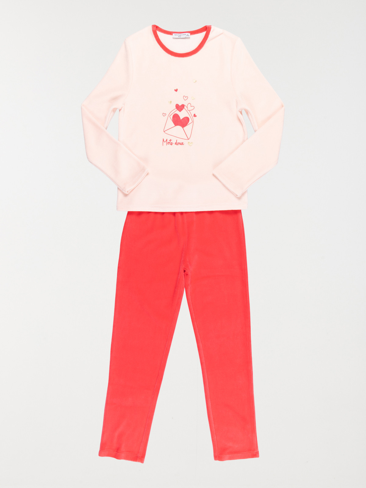 Pyjama velours mots doux fille (3-12A)