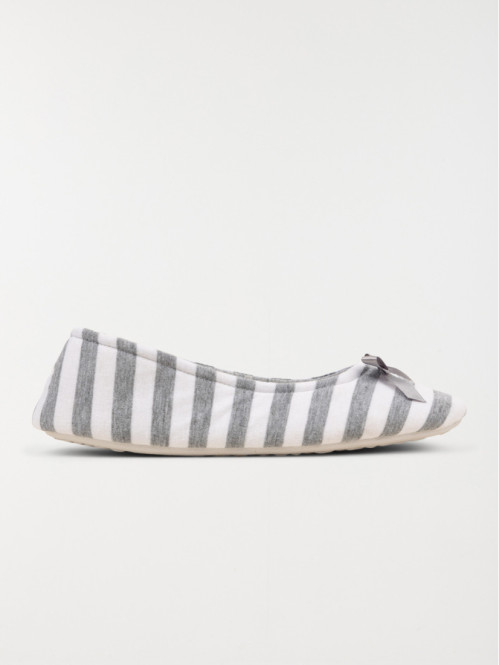 Pantoufle ballerine rayée femme (37-42)