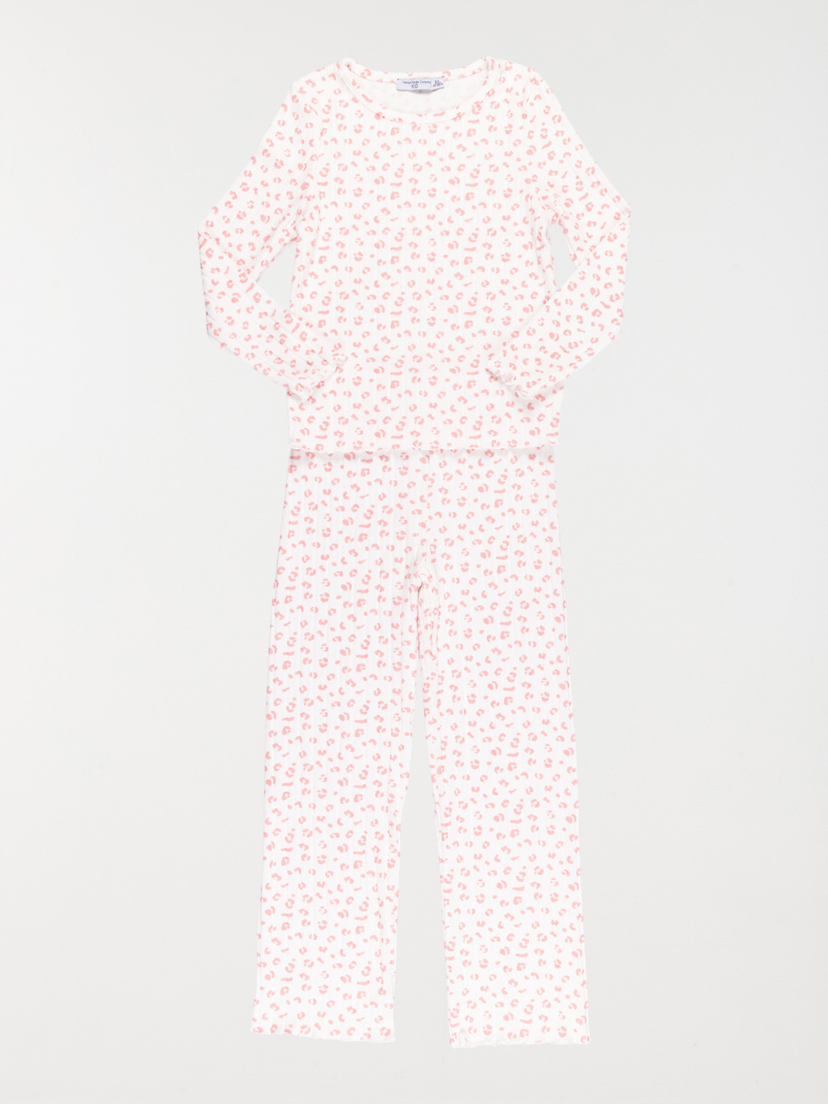 Pyjama motif maille côtelé fille (3-12A)