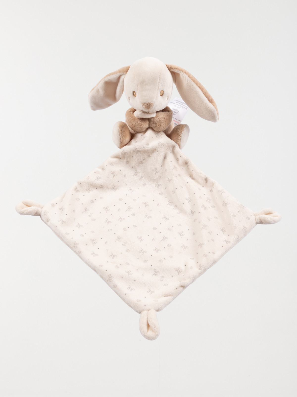 Doudou mouchoir naissance lapin beige
