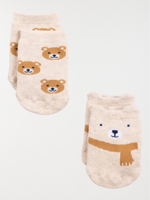 Lot 2 paires de chaussettes ours garçon