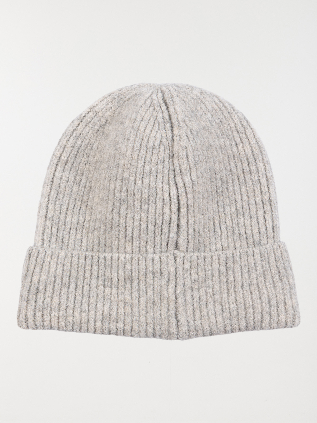 Bonnet en tricot gris clair chiné femme Bonnet en tricot gris clair chiné femme