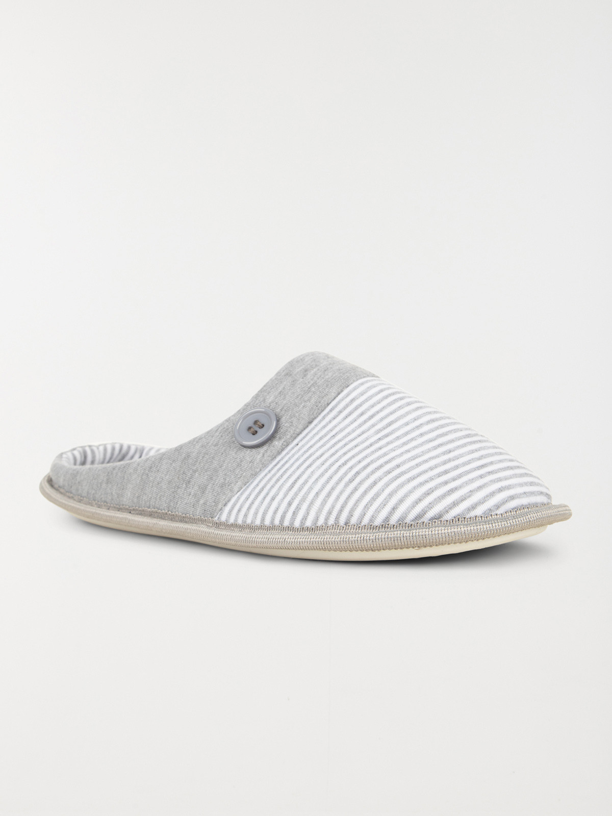 Chaussons rayés et boutons femme (37-42) Chaussons rayés et boutons femme (37-42)