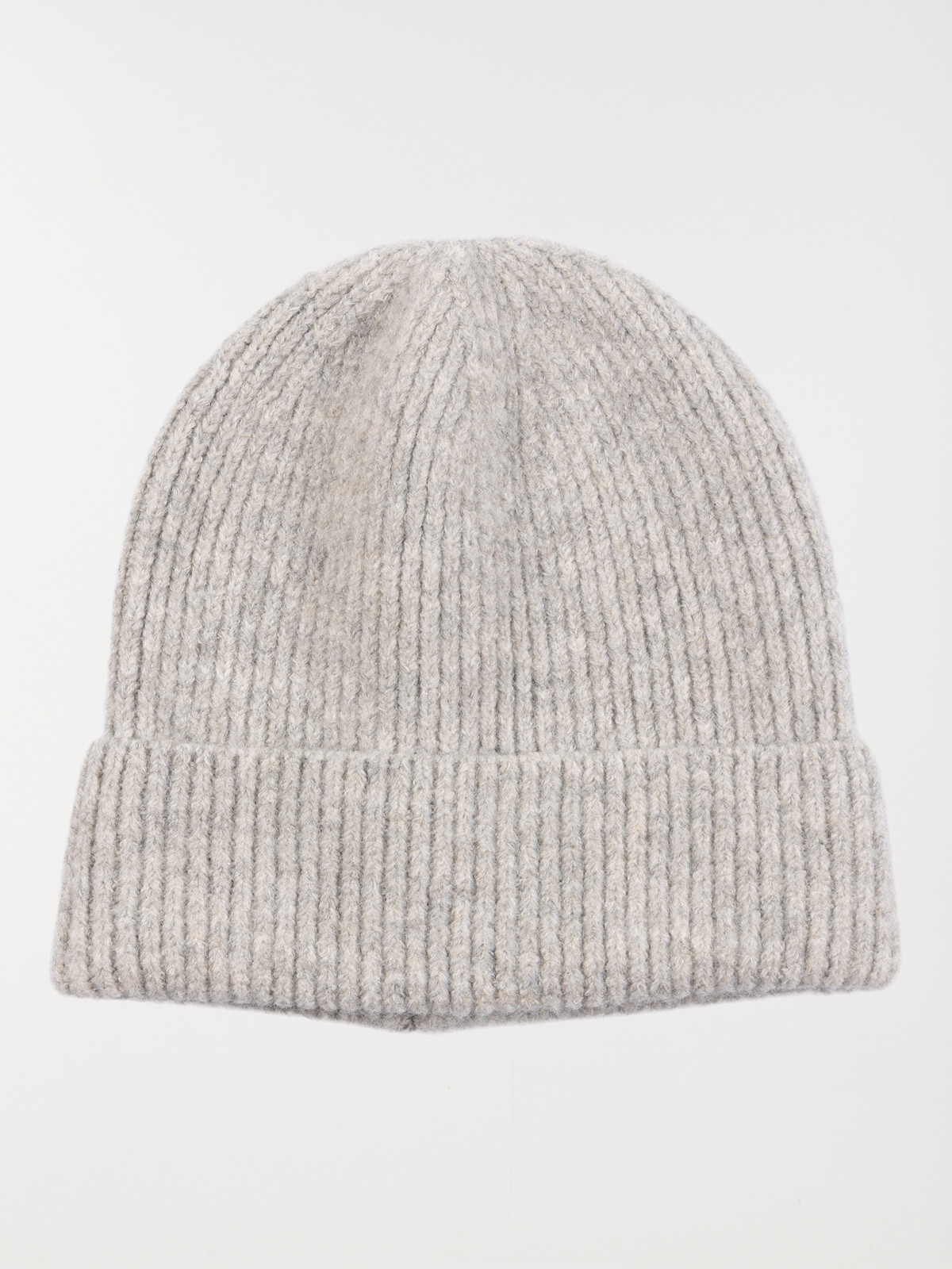 Bonnet en tricot gris clair chiné femme