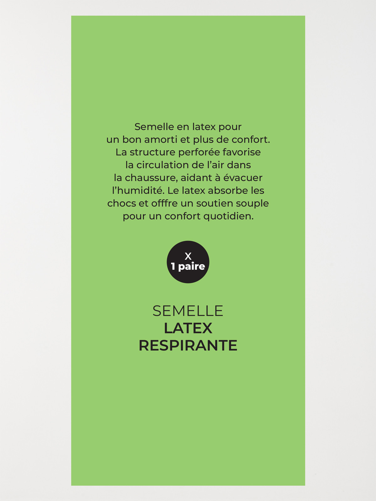 Semelle latex respirante 1 paire