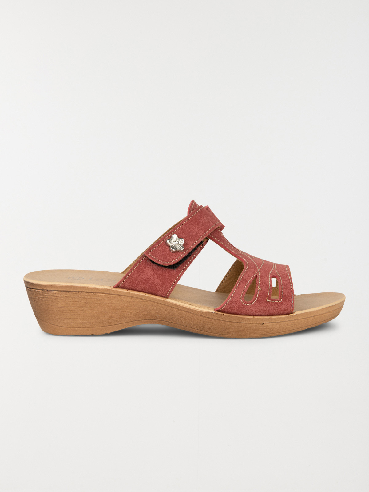 Mule confort femme rouge (36-41)