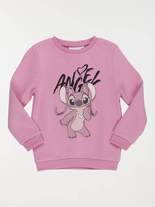 Sweat ANGEL fille vieux rose (4-12A)