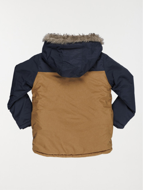 Parka à capuche tricolore...