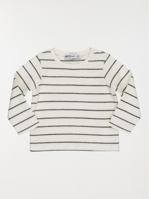 Tee-shirt écru rayé garçon (3-36M)