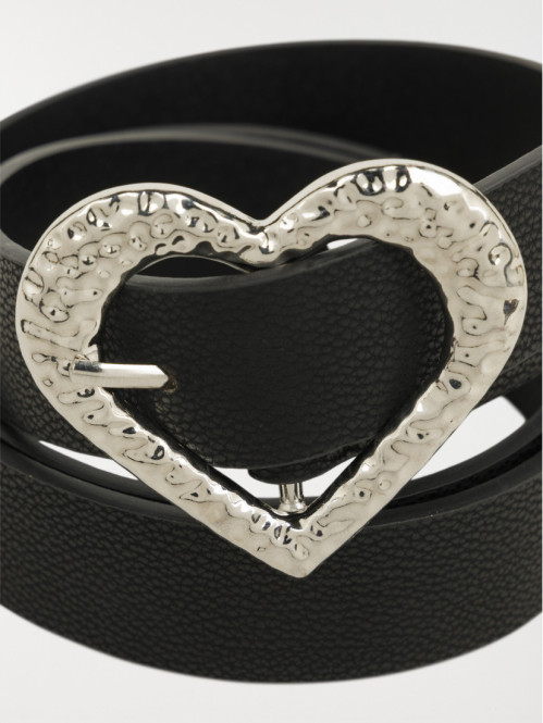 Ceinture noir boucle coeur...