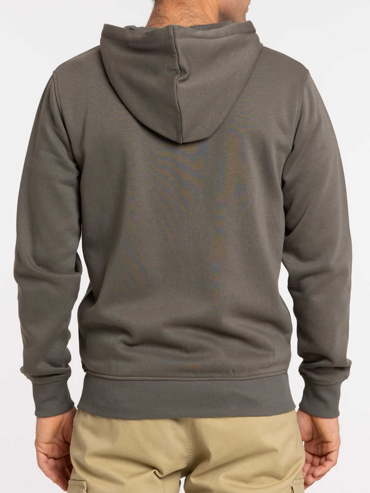 Sweat zippé capuche kaki verdi homme