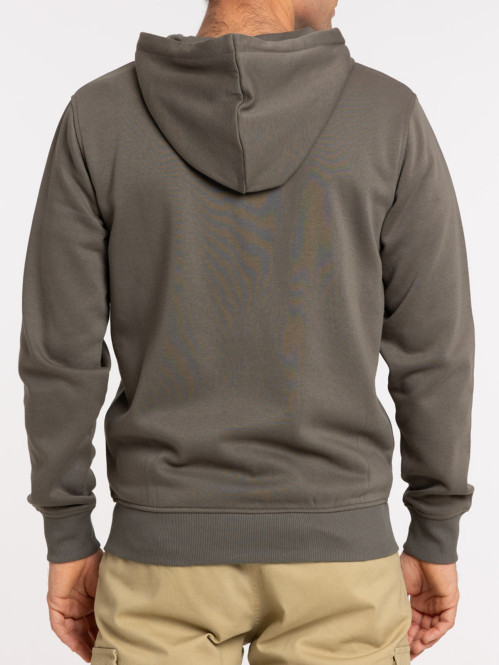 Sweat zippé capuche kaki...