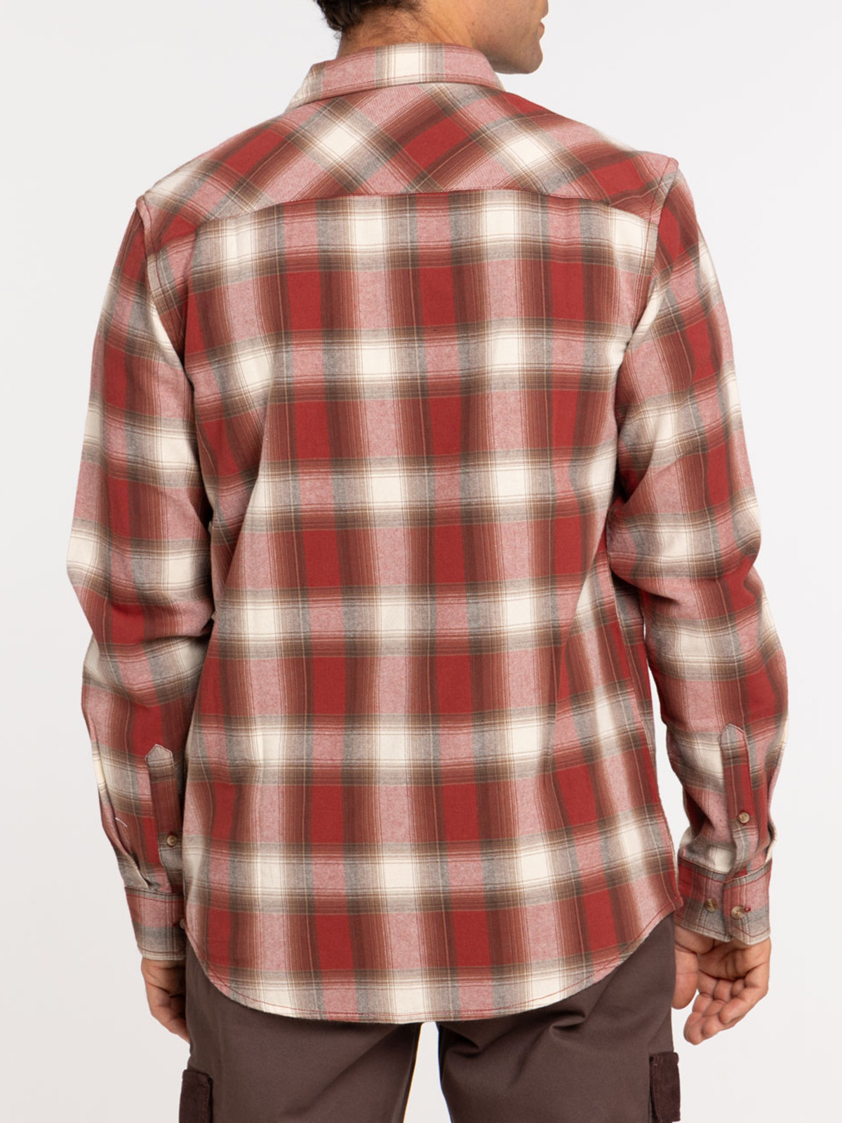 Chemise à carreaux terracotta homme