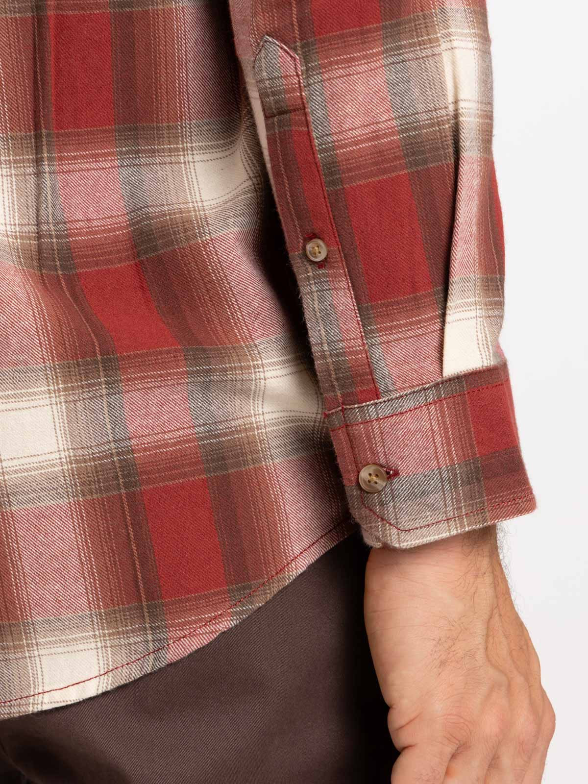 Chemise à carreaux terracotta homme