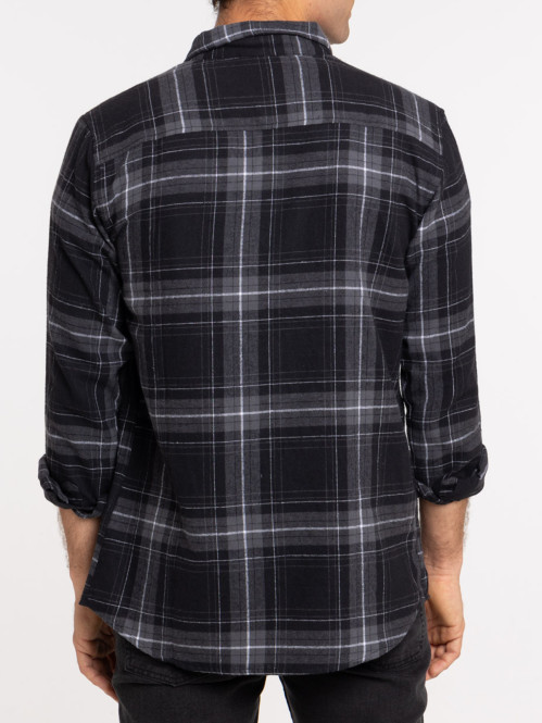 Chemise à carreaux noir homme