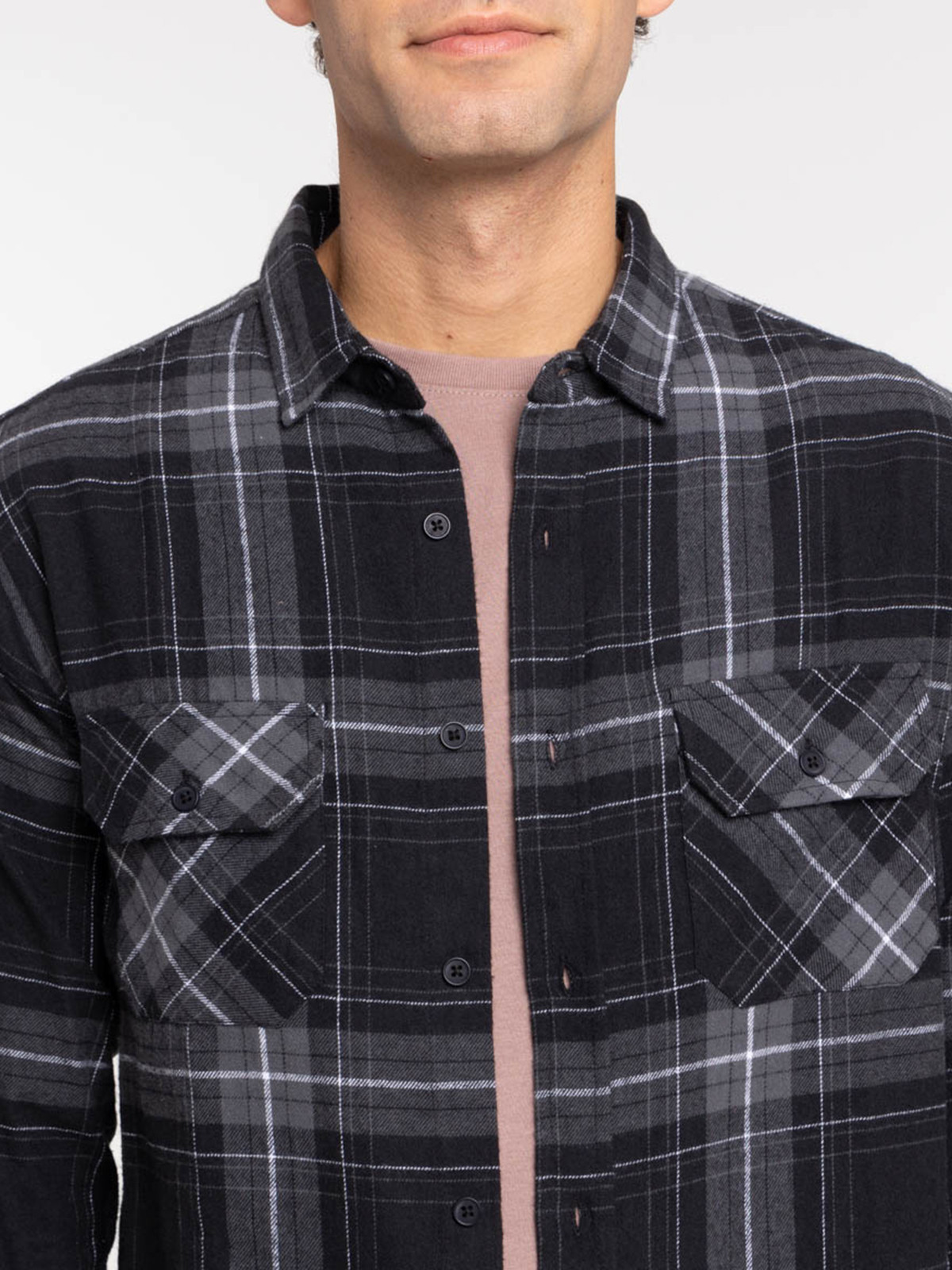 Chemise à carreaux noir homme