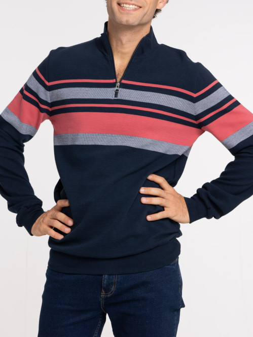 Pull tricolore col camionneur homme