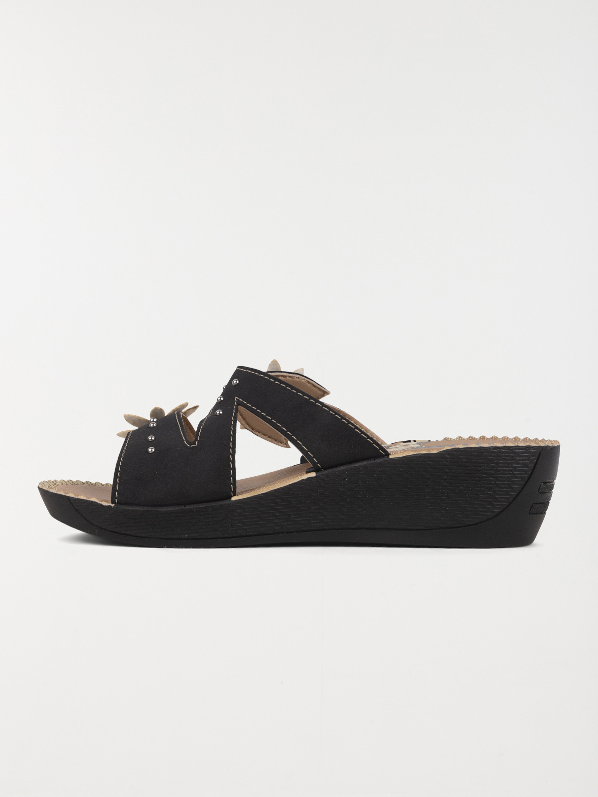 Mules confort fleurs femme noir (36-41) Mules confort fleurs femme noir (36-41)