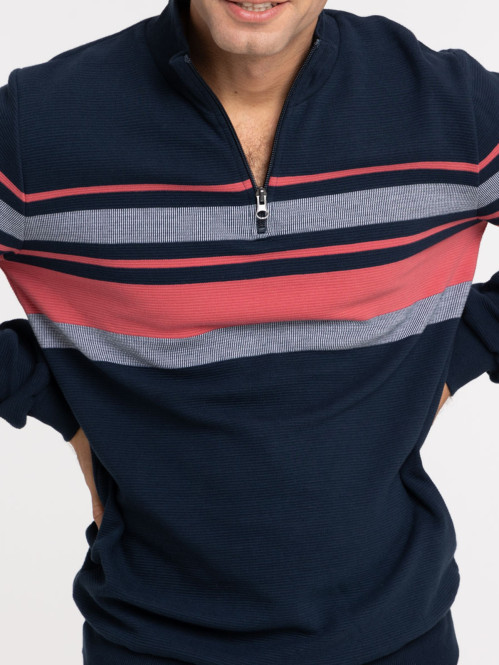 Pull tricolore col camionneur homme Pull tricolore col camionneur homme