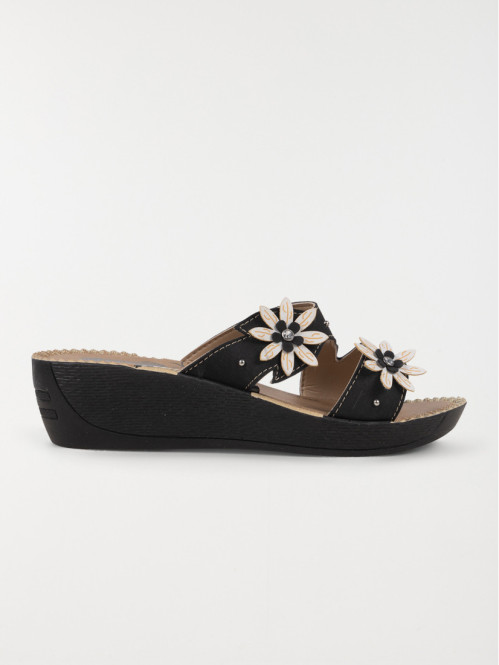 Mules confort fleurs femme...