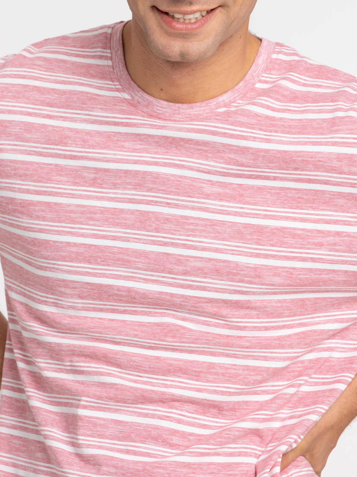 T-shirt rayé tomette homme