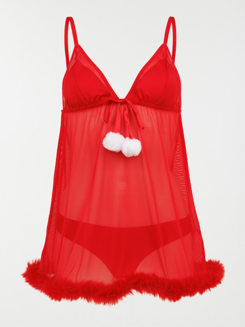 Nuisette et string rouge...