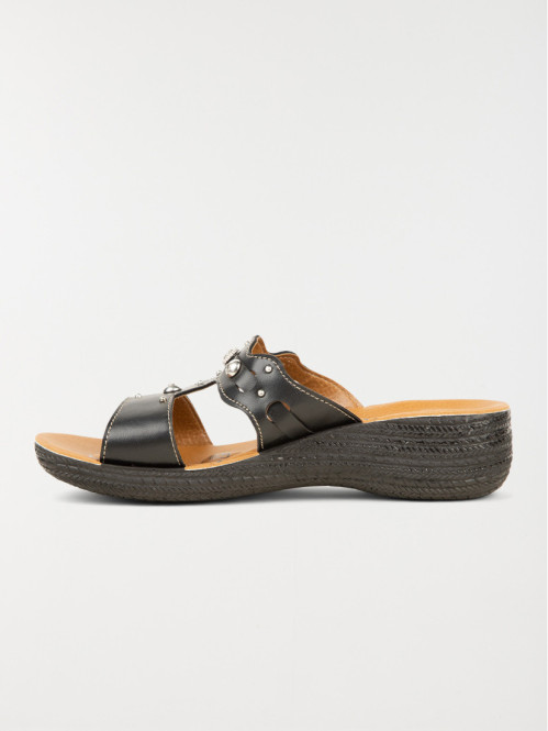 Mule confort strass noir femme (36-41)