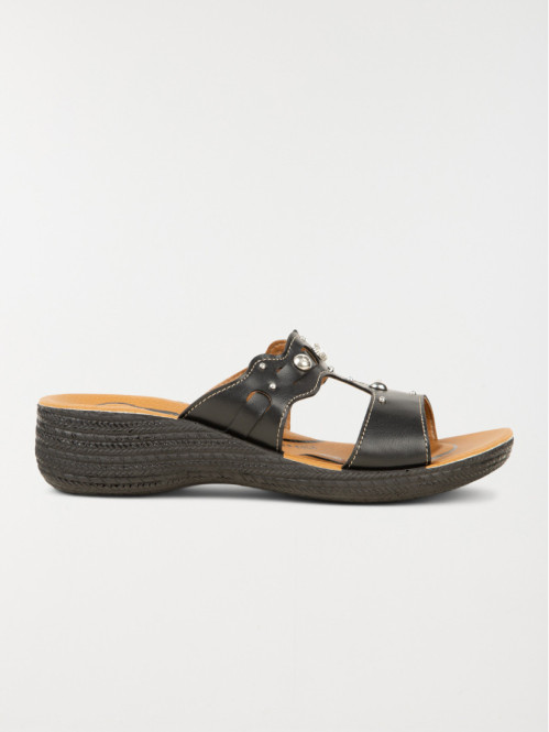 Mule confort strass noir femme (36-41)