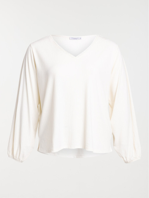 T-shirt écru femme grande taille