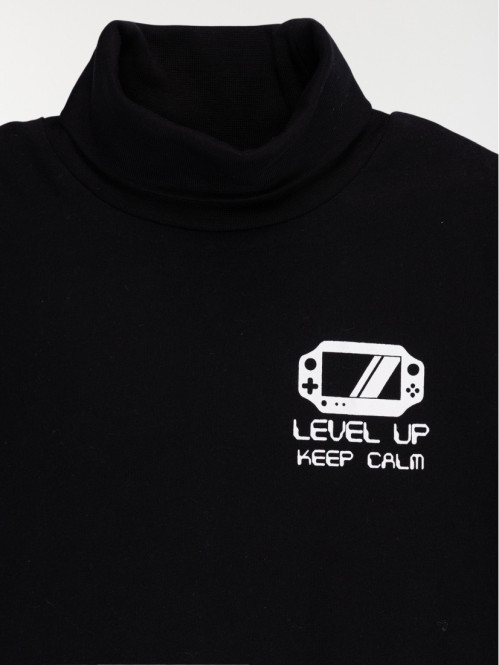 Tee-shirt noir col roulé...