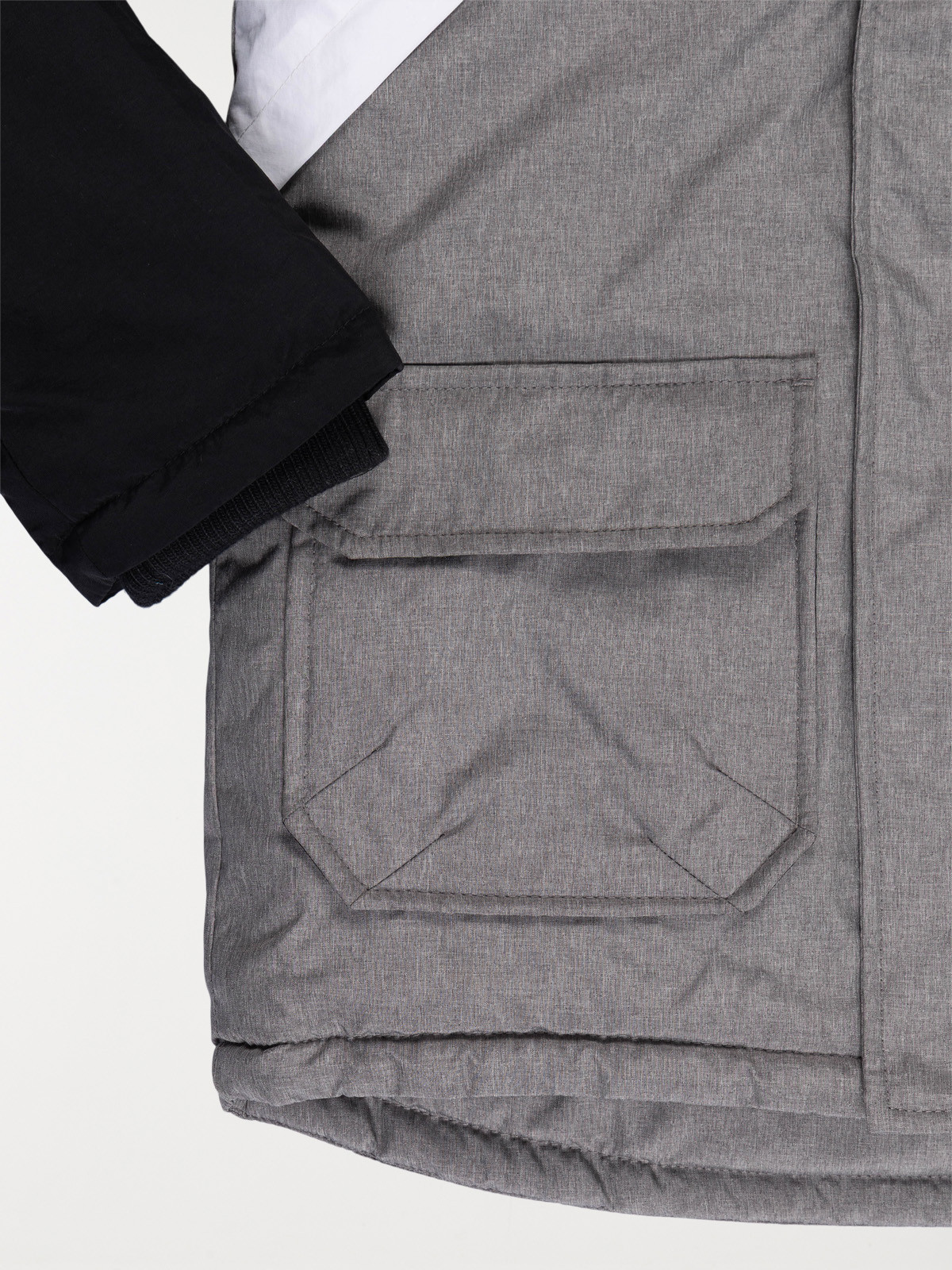 Parka tricolore à capuche garçon (3-12A)