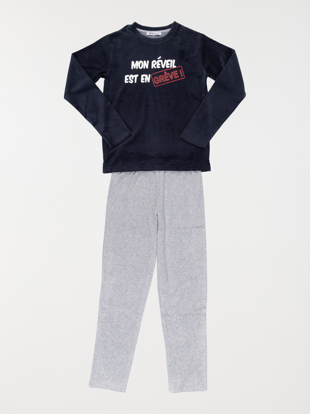 Pyjama velours message garçon (XXS-M)