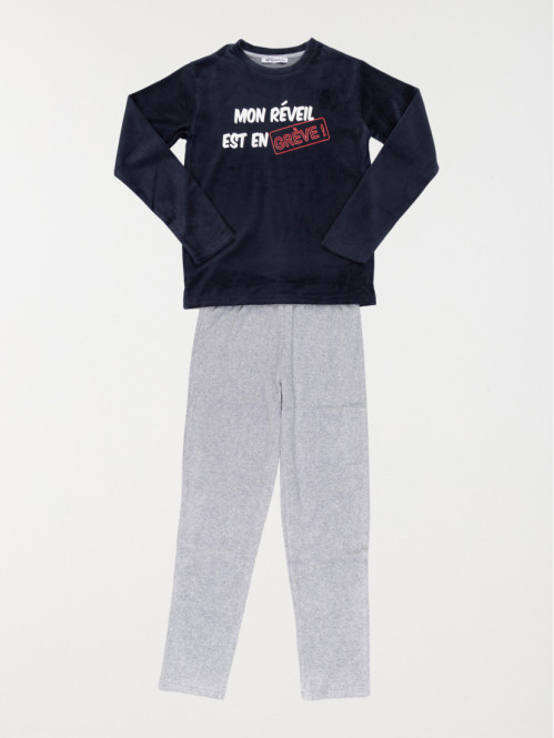 Pyjama velours message garçon (XXS-M)