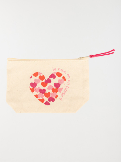 Pochette zippée Octobre Rose