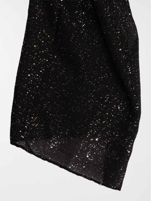 Foulard pailletté noir femme