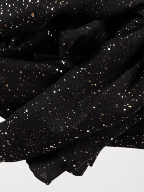 Foulard pailletté noir femme