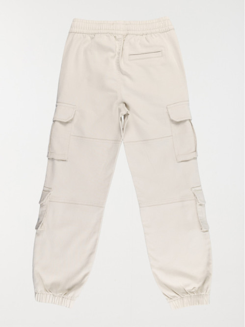 Pantalon cargo beige lin...