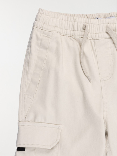 Pantalon cargo beige lin...