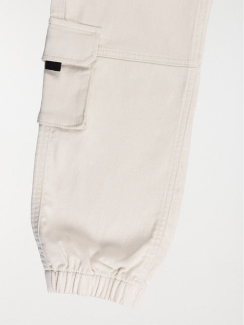 Pantalon cargo beige lin...