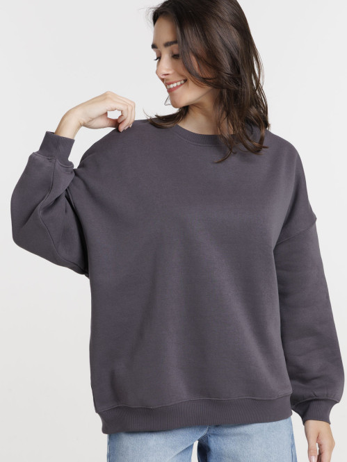 Sweat uni col rond asphalte...