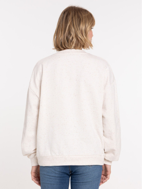 Sweat col rond écru femme