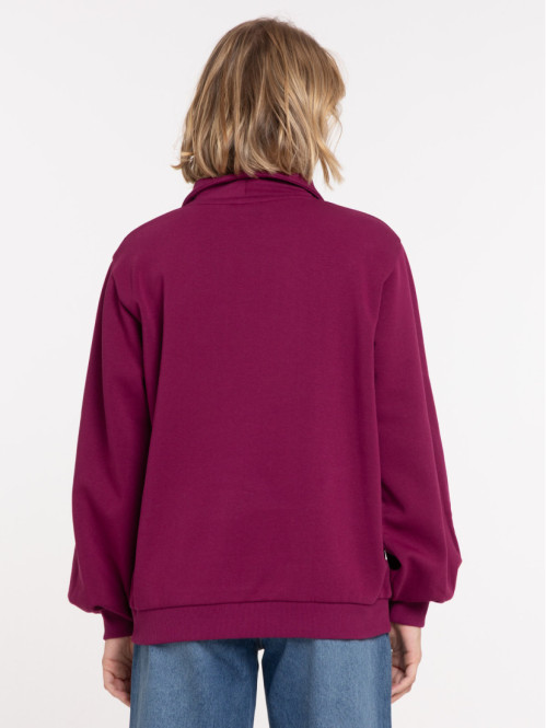 Sweat col montant boutonné...