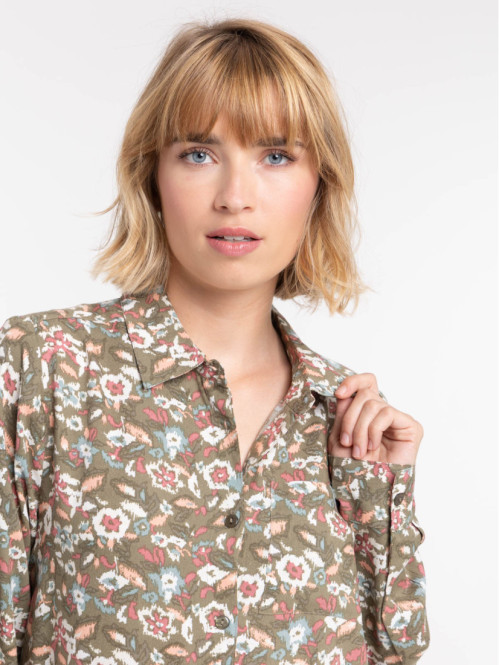 Robe chemise courte fleurie...