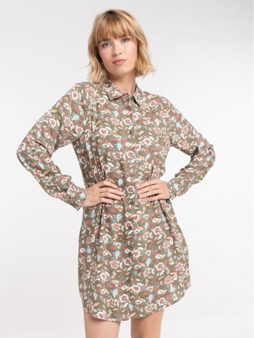 Robe chemise courte fleurie...