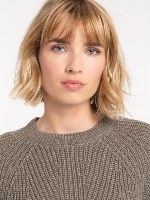 Pull maille brillante femme