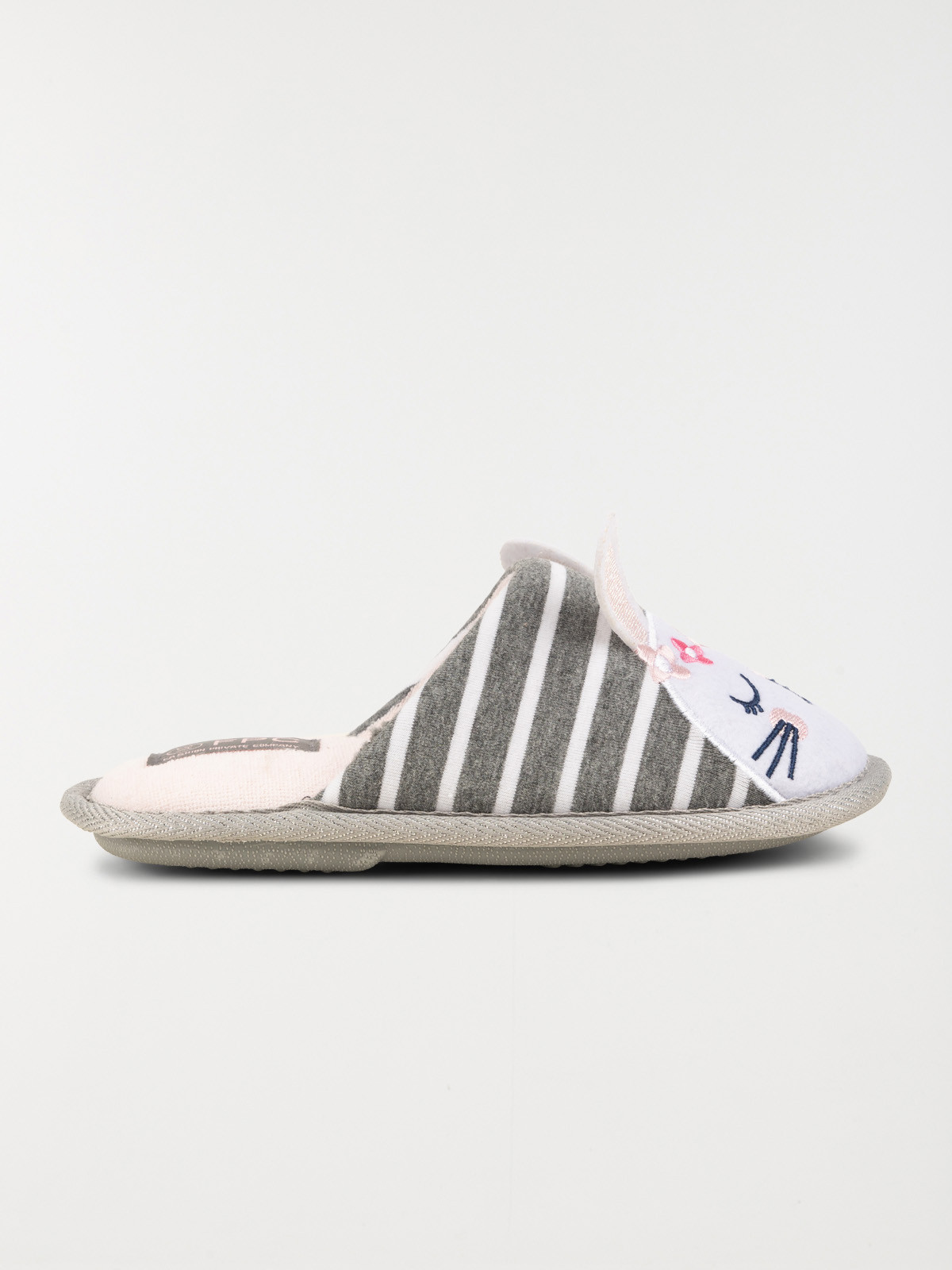 Chausson rayé lapin fille (31-35)
